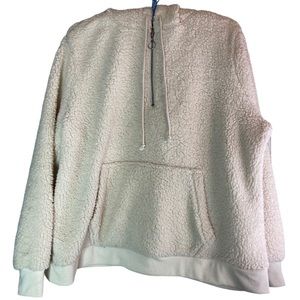 Nobo no boundaries hooded Big girls cream teddybear 1/2 zip pullover jacket xxxl